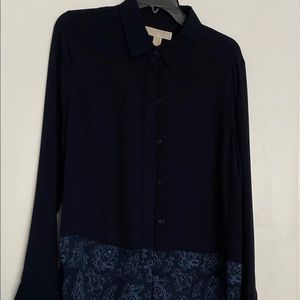 Michael kors blue button down blouse